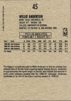 1991-92 Fleer Wheaties #45 Willie Anderson Back