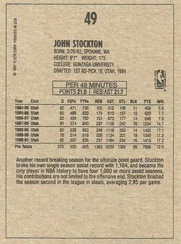 1991-92 Fleer Wheaties #49 John Stockton Back
