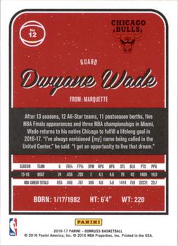 2016-17 Donruss #12 Dwyane Wade Back