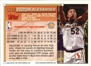 1993-94 Topps Safeway Golden State Warriors #GS12 Victor Alexander Back