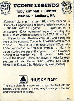 1991-92 Connecticut Huskies Legends #10 Toby Kimball Back