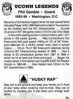 1991-92 Connecticut Huskies Legends #16 Phil Gamble Back