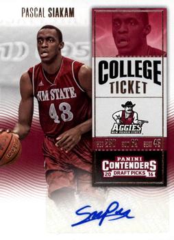 2016 Panini Contenders Draft Picks - College Ticket Autographs #143 Pascal Siakam Front