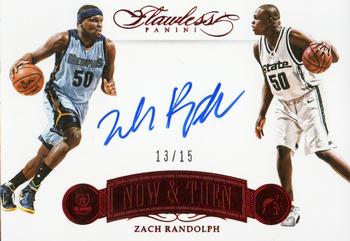 2015-16 Panini Flawless - Now and Then Signatures Ruby #NT-ZR Zach Randolph Front