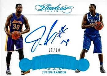 2015-16 Panini Flawless - Now and Then Signatures Sapphire #NT-JRA Julius Randle Front