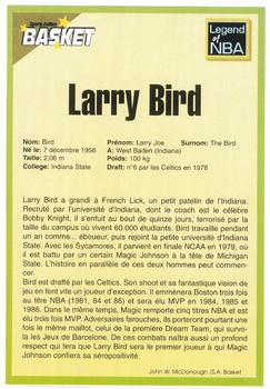 1995 French Sports Action Basket #NNO Larry Bird Back