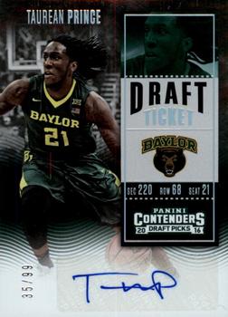 2016 Panini Contenders Draft Picks - College Ticket Autographs Draft Ticket #127 Taurean Prince Front
