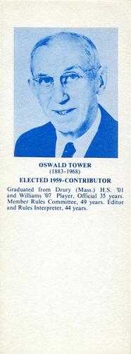 1968-74 NBA Hall of Fame Bookmarks #NNO Oswald Tower Front