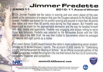 2011-12 NABC Foundation Lowe's Senior Class Award #11 Jimmer Fredette Back