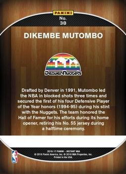 2016-17 Panini Instant NBA #38 Dikembe Mutombo Back
