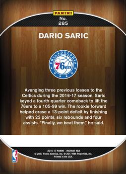2016-17 Panini Instant NBA #285 Dario Saric Back