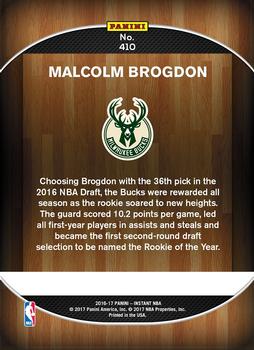 2016-17 Panini Instant NBA #410 Malcolm Brogdon Back