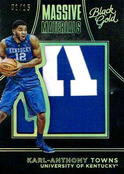 2016-17 Panini Black Gold Collegiate - Massive Materials SN15 #16 Karl-Anthony Towns Front