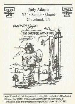 1992-93 Tennessee Lady Volunteers Smokey #1 Jody Adams Back