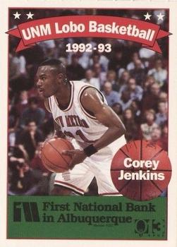 1992-93 New Mexico Lobos #7 Corey Jenkins Front