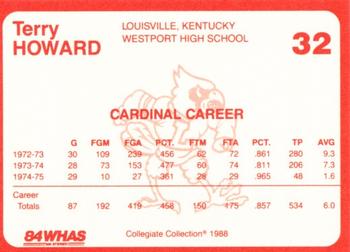 1988-89 Louisville Cardinals Collegiate Collection #32 Terry Howard Back