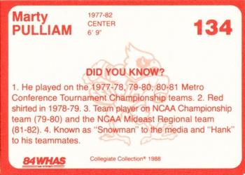 1988-89 Louisville Cardinals Collegiate Collection #134 Marty Pulliam Back