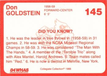 1988-89 Louisville Cardinals Collegiate Collection #145 Don Goldstein Back