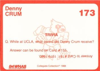 1988-89 Louisville Cardinals Collegiate Collection #173 Denny Crum Back