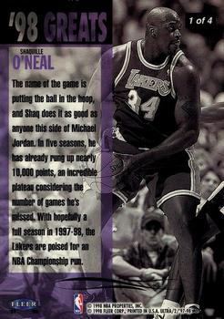 1998 NBA Wrapper Rebound Shaquille O'Neal #1 Shaquille O'Neal Back