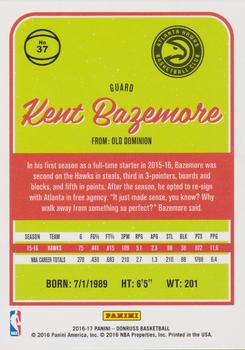 2016-17 Donruss - Press Proof Red #37 Kent Bazemore Back