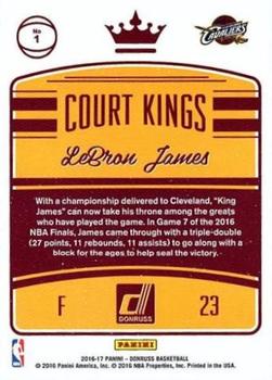 2016-17 Donruss - Court Kings #1 LeBron James Back