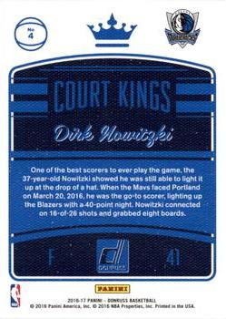 2016-17 Donruss - Court Kings #4 Dirk Nowitzki Back