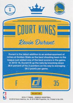 2016-17 Donruss - Court Kings #8 Kevin Durant Back