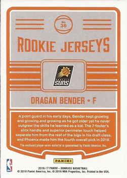 2016-17 Donruss - Rookie Jerseys #36 Dragan Bender Back
