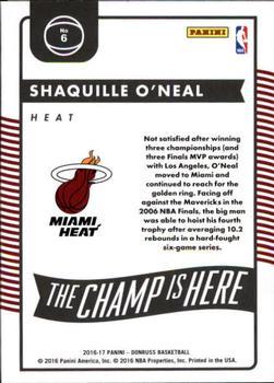 2016-17 Donruss - The Champ is Here Press Proof Black #6 Shaquille O'Neal Back