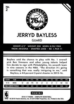 2016-17 Panini Complete #2 Jerryd Bayless Back