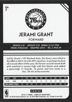 2016-17 Panini Complete #7 Jerami Grant Back