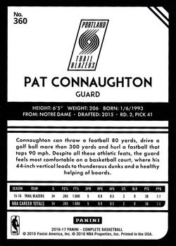 2016-17 Panini Complete #360 Pat Connaughton Back