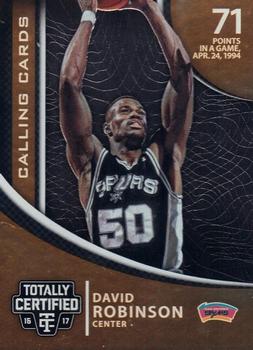 2016-17 Panini Totally Certified - Calling Cards #40 David Robinson Front