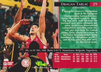 1995 Classic Rookies - Gold Foil #29 Dragan Tarlac Back