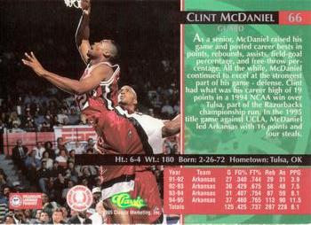 1995 Classic Rookies - Gold Foil #66 Clint McDaniel Back