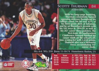 1995 Classic Rookies - Gold Foil #84 Scotty Thurman Back