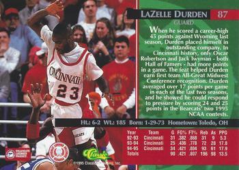 1995 Classic Rookies - Gold Foil #87 LaZelle Durden Back