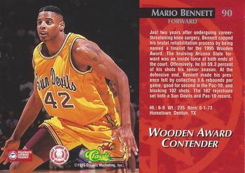 1995 Classic Rookies - Gold Foil #90 Mario Bennett Back