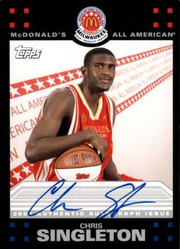 2008 Topps McDonald's All-American Game - Game Day Autographs Aftermarket #CS Chris Singleton Front