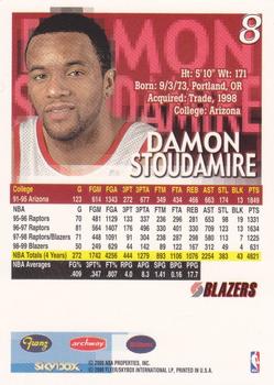 1999-00 Franz Portland Trail Blazers #8 Damon Stoudamire Back