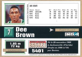 1993-94 Pro Cards French Sports Action Basket #5401 Dee Brown Back