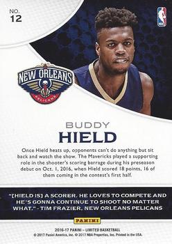 2016-17 Panini Limited - Limited Rookies #12 Buddy Hield Back