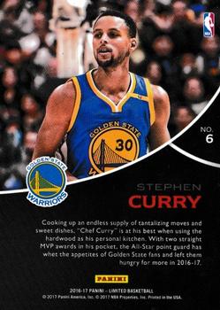 2016-17 Panini Limited - No Limit #6 Stephen Curry Back