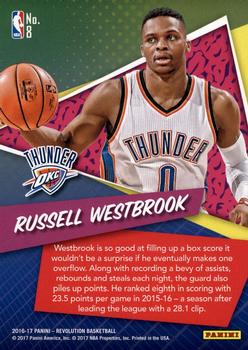 2016-17 Panini Revolution - By the Numbers #8 Russell Westbrook Back