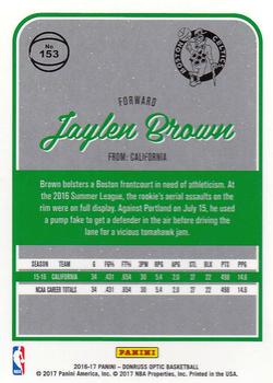 2016-17 Donruss Optic #153 Jaylen Brown Back