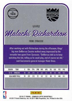 2016-17 Donruss Optic #169 Malachi Richardson Back