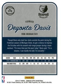 2016-17 Donruss Optic #175 Deyonta Davis Back