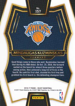 2016-17 Panini Select #157 Mindaugas Kuzminskas Back