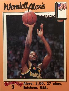 1989 Hobby Press Spain 100 Gigantes del Basket Mundial Stickers #2 Wendell Alexis Front